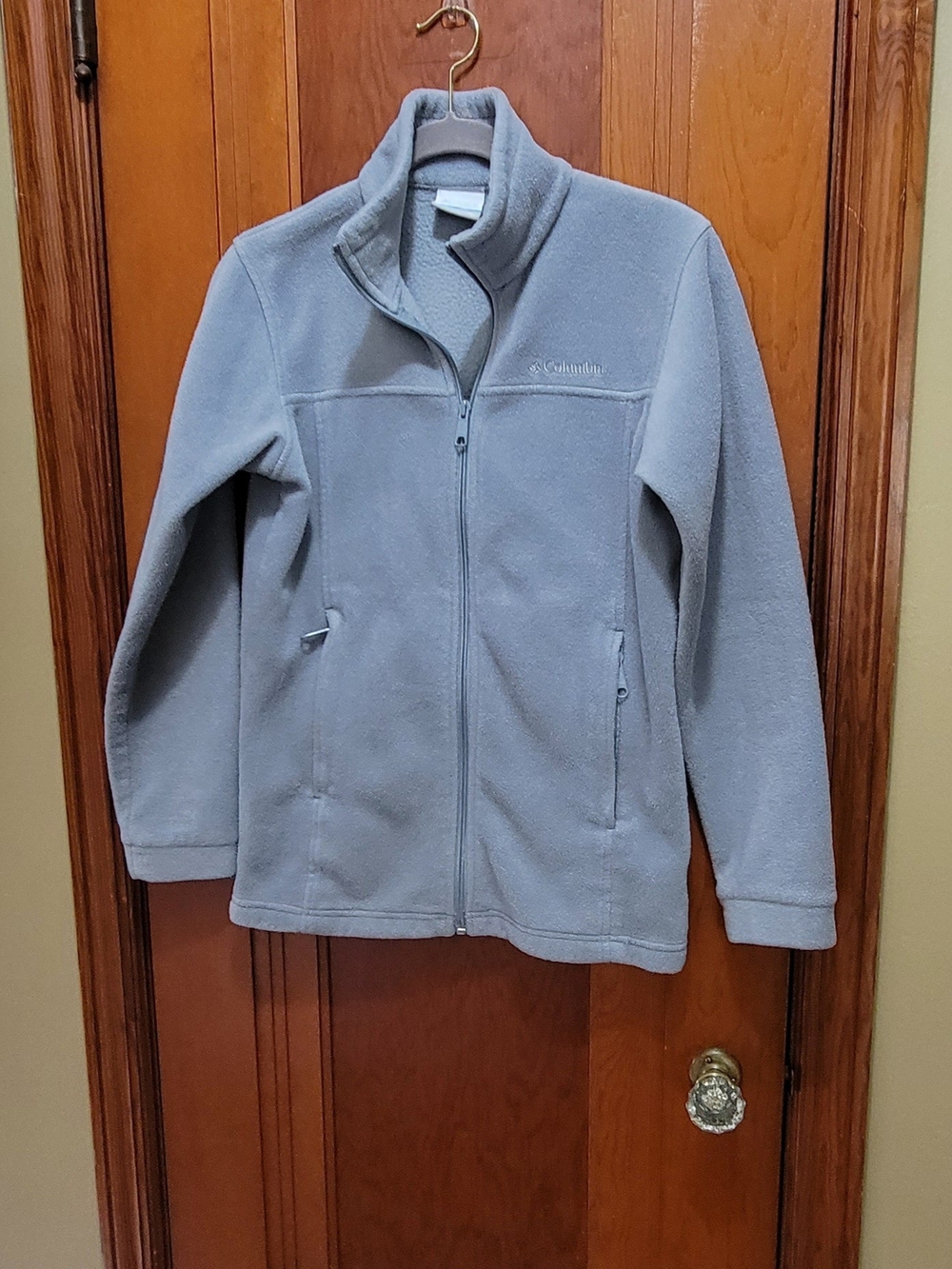 Columbia Girls Light Gray Full-Zip Fleece Jacket